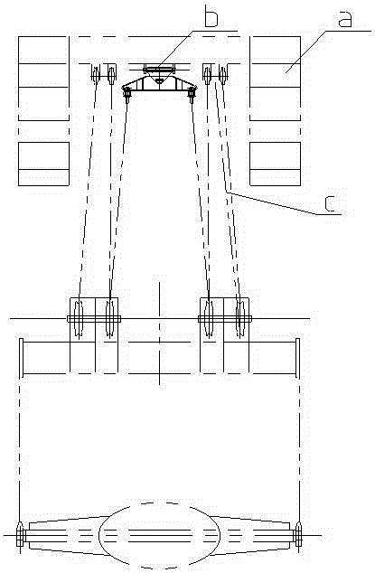 Steel wire rope stress balance device of double-rope windlass