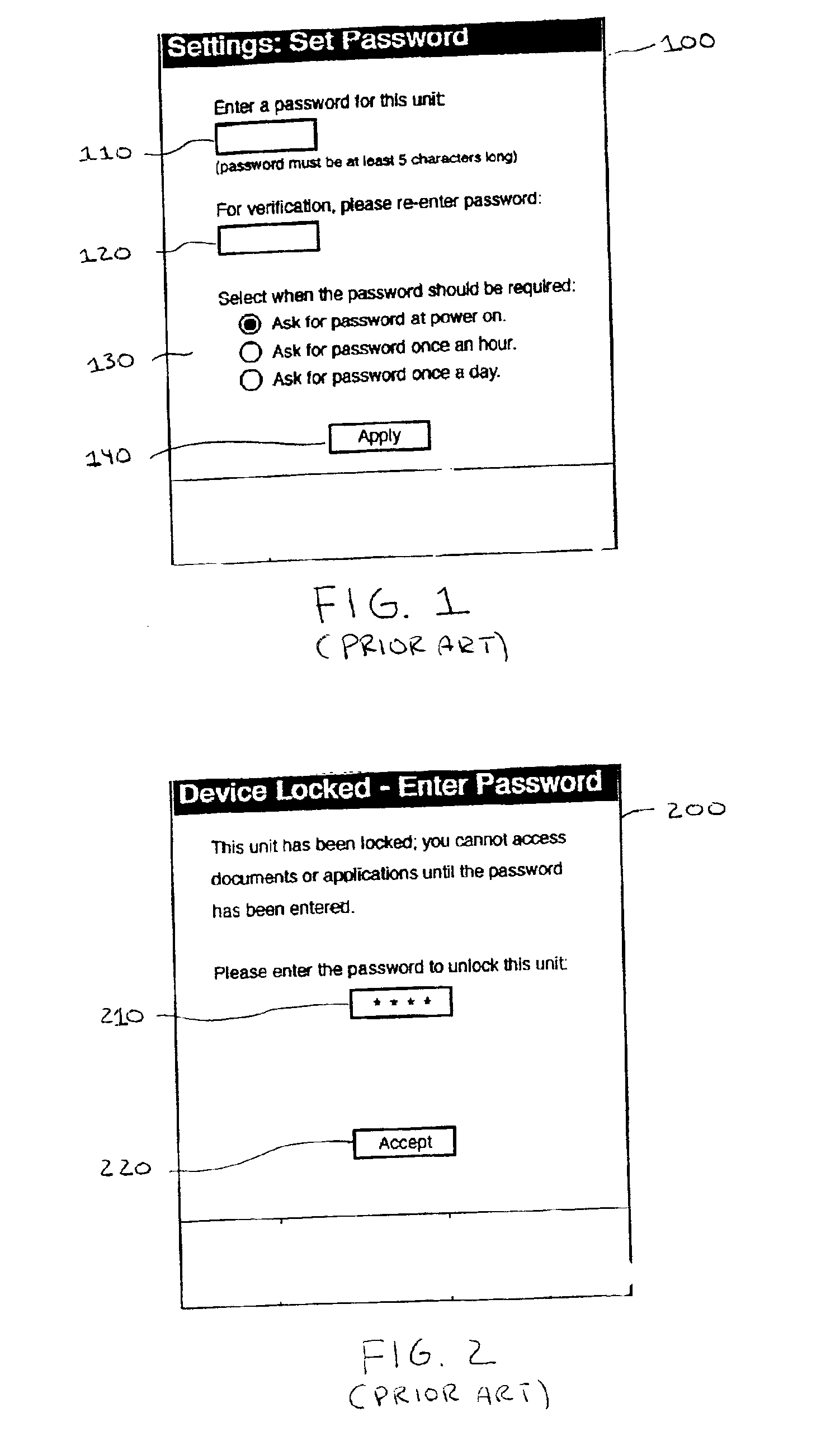 Hand-held device forgotten password notification