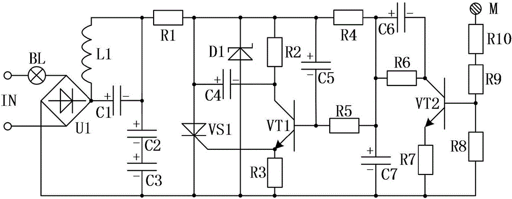 Lighting starting stable light circuit used for wardrobe