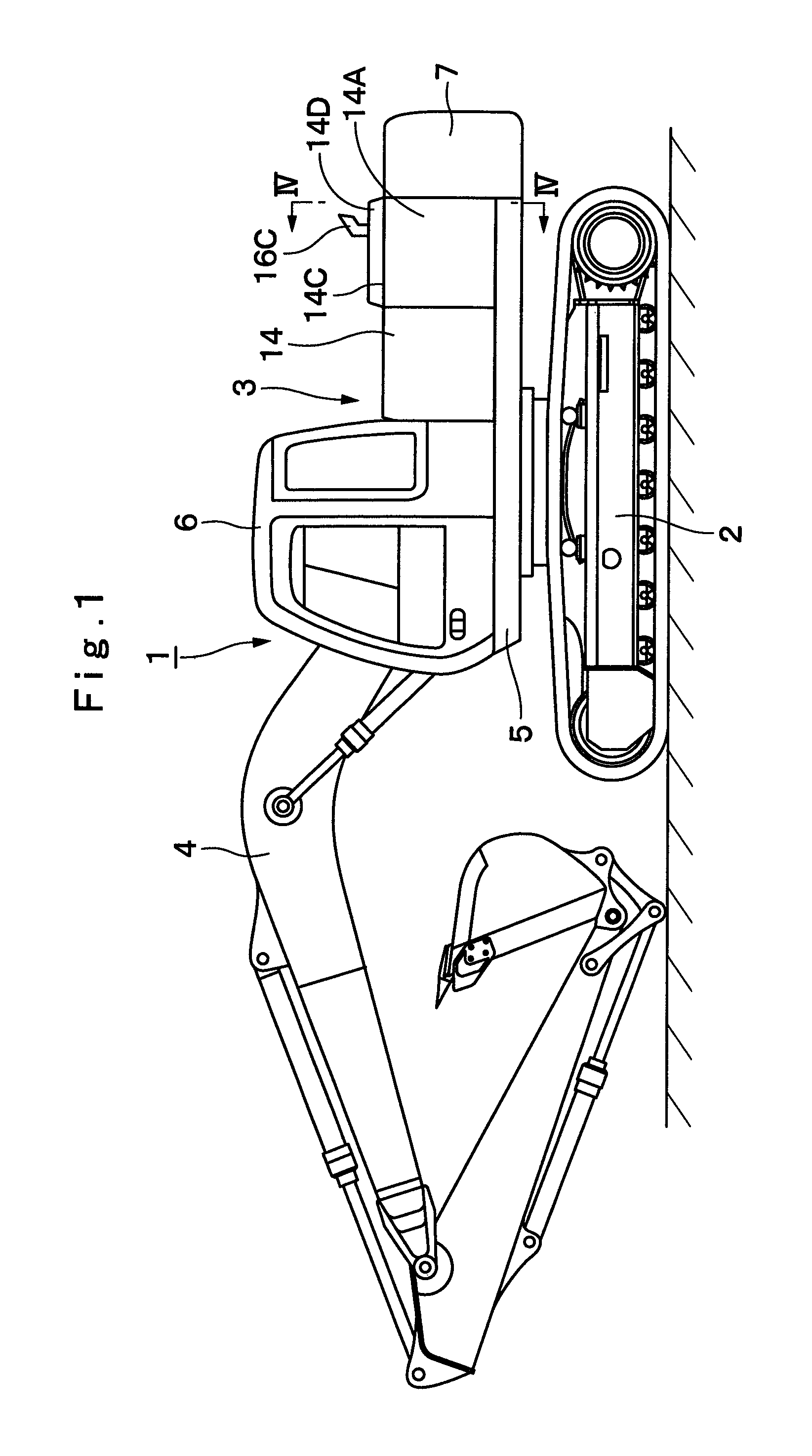 Exhaust gas treatment device for construction machine