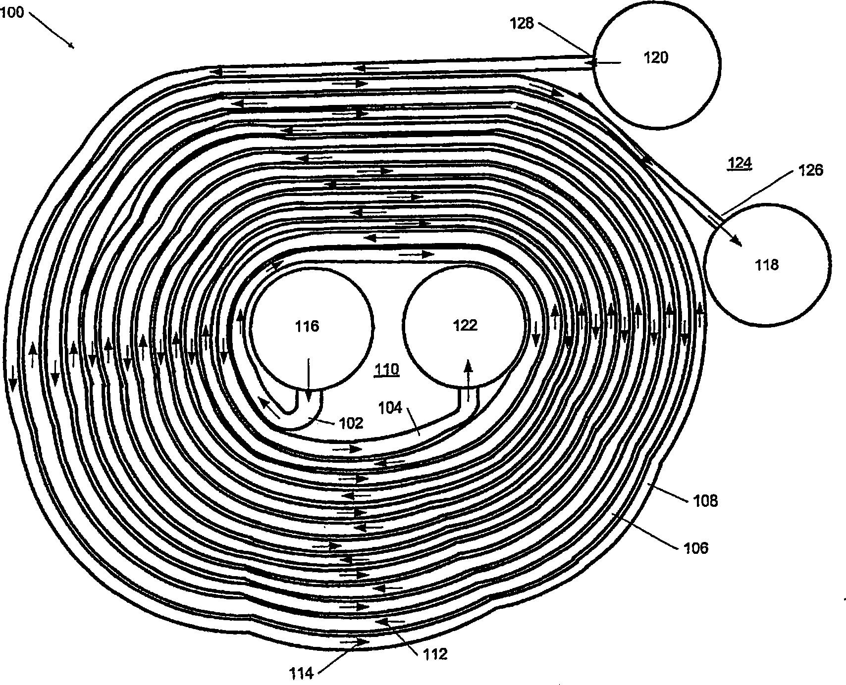 Spiral flat-tube heat exchanger