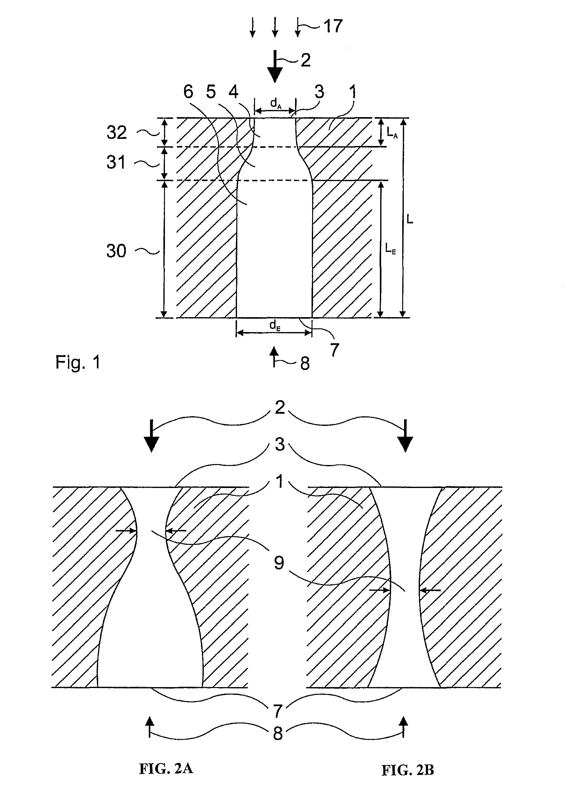 Method for boring bottle-like holes having a defined geometry by means of pulsed laser radiation