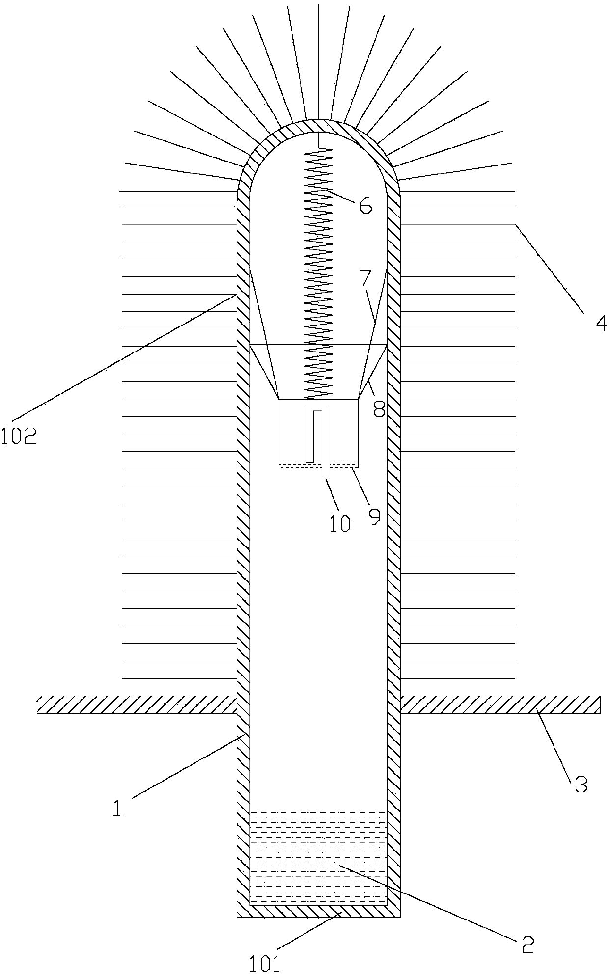 Strengthened heat transfer gravity assisted heat pipe