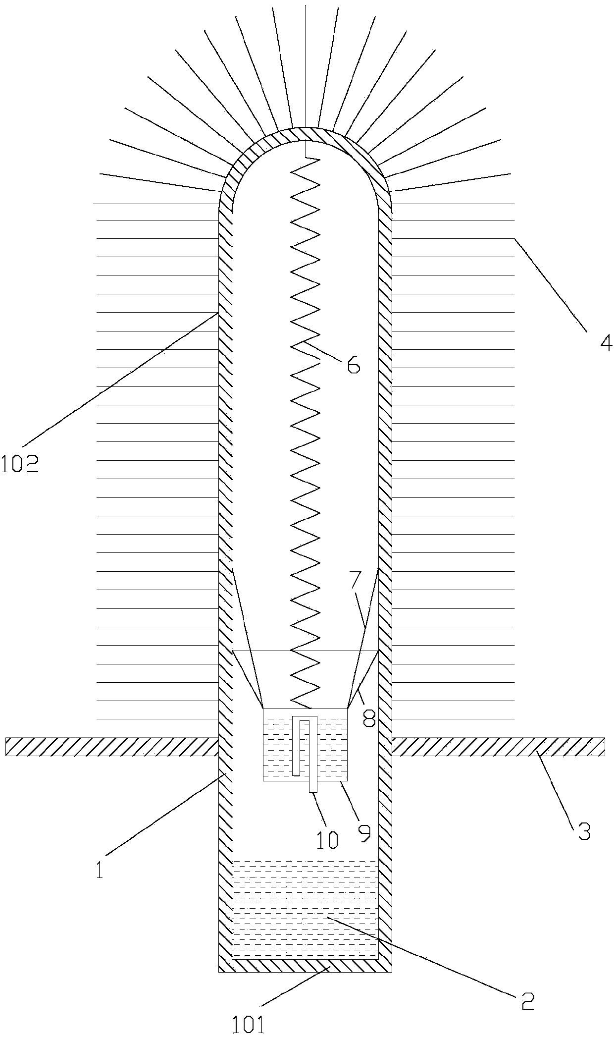 Strengthened heat transfer gravity assisted heat pipe