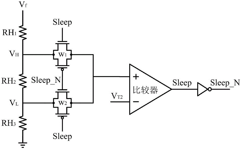 Control chip for realizing low-standby power consumption of AC-DC switch power supply