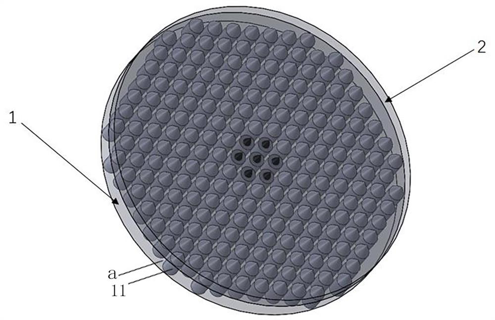 Large-size air coupling transducer based on photonic crystal structure