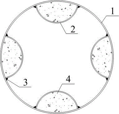 A steel pipe pile with multiple arc-shaped stiffeners and its construction method