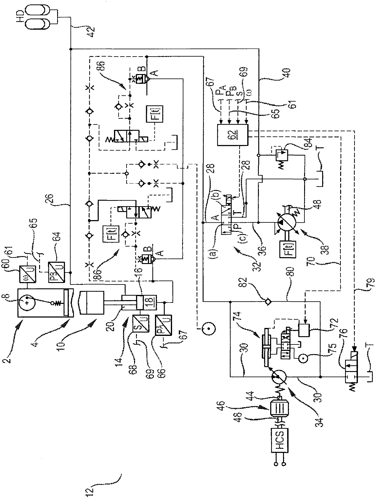 Hydraulic controls and presses having such controls