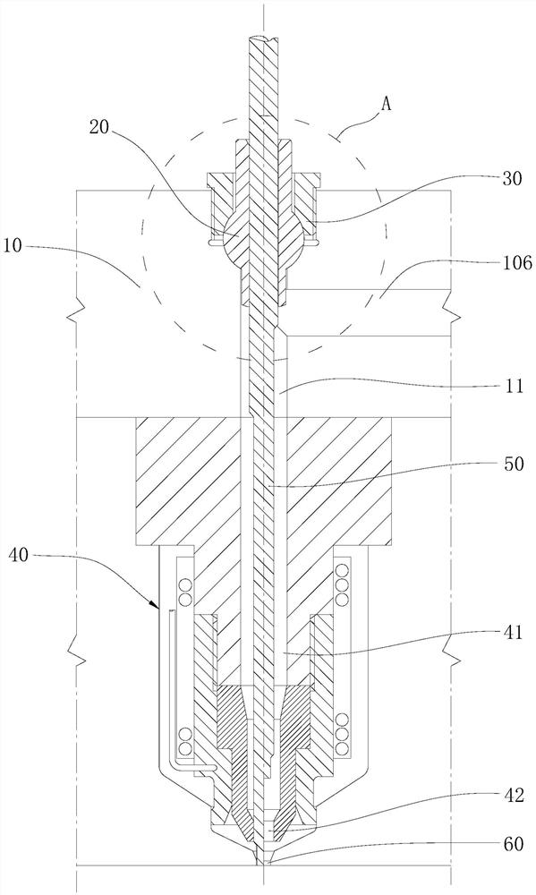 Valve needle guide structure, valve needle guide positioning method and injection mold