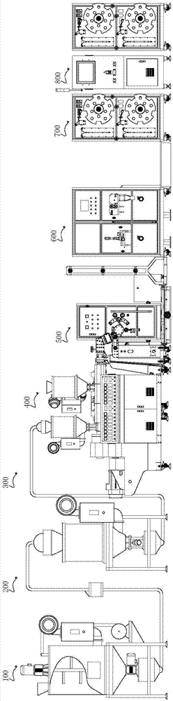 PET carrier tape production forming system based on high-precision and high-speed particle machine