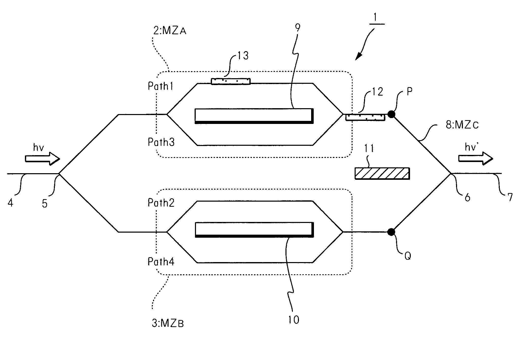 Optical FSK/SSB modulator having intensity balance function