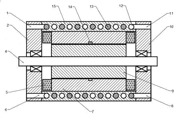 Spiral double-water flow channel cooling high-power density permanent magnet synchronous motor