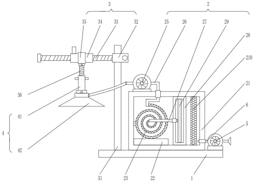 Waste gas treatment device for welding equipment