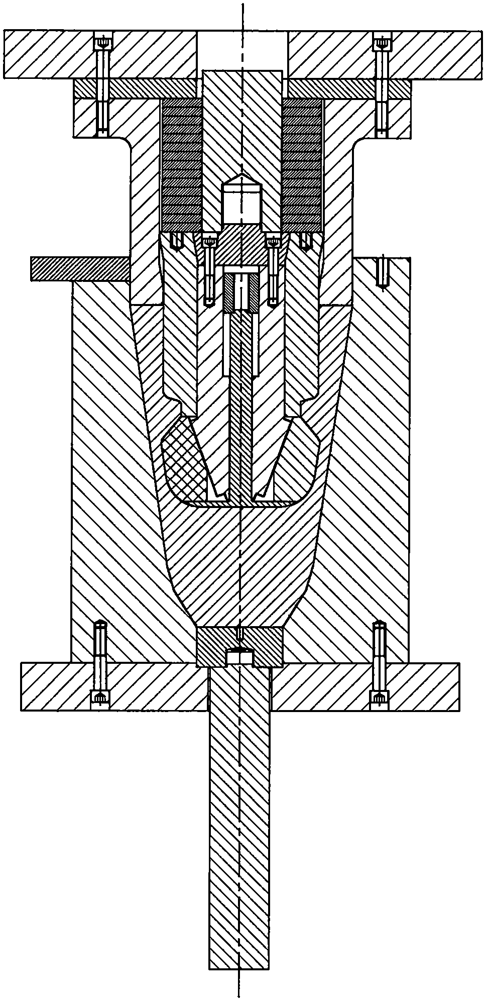 Integral extrusion forming method of light alloy shell body complex inner ring rib