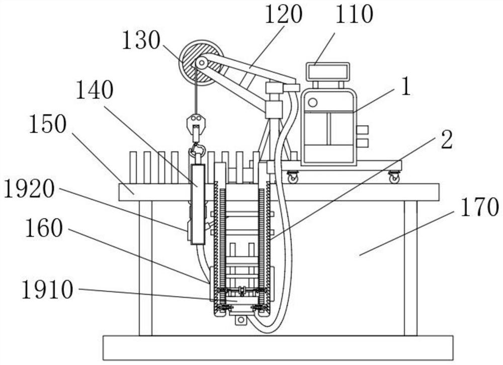 T-shaped hogging moment tensioning and clamping hanging cage of personnel safety protection mechanism for bridge construction