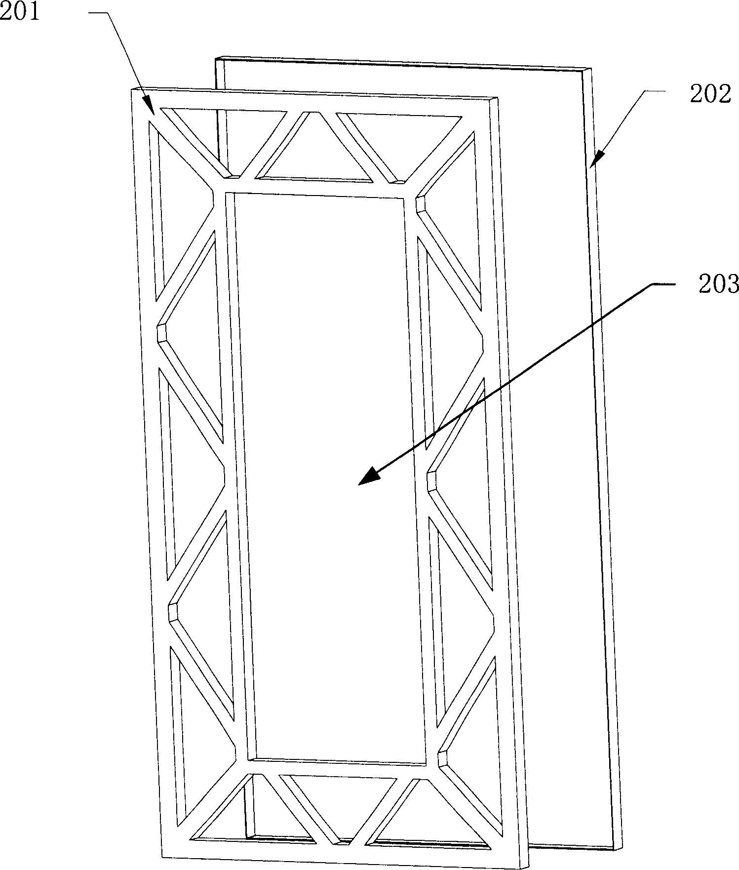 Heavy load door and its producing method