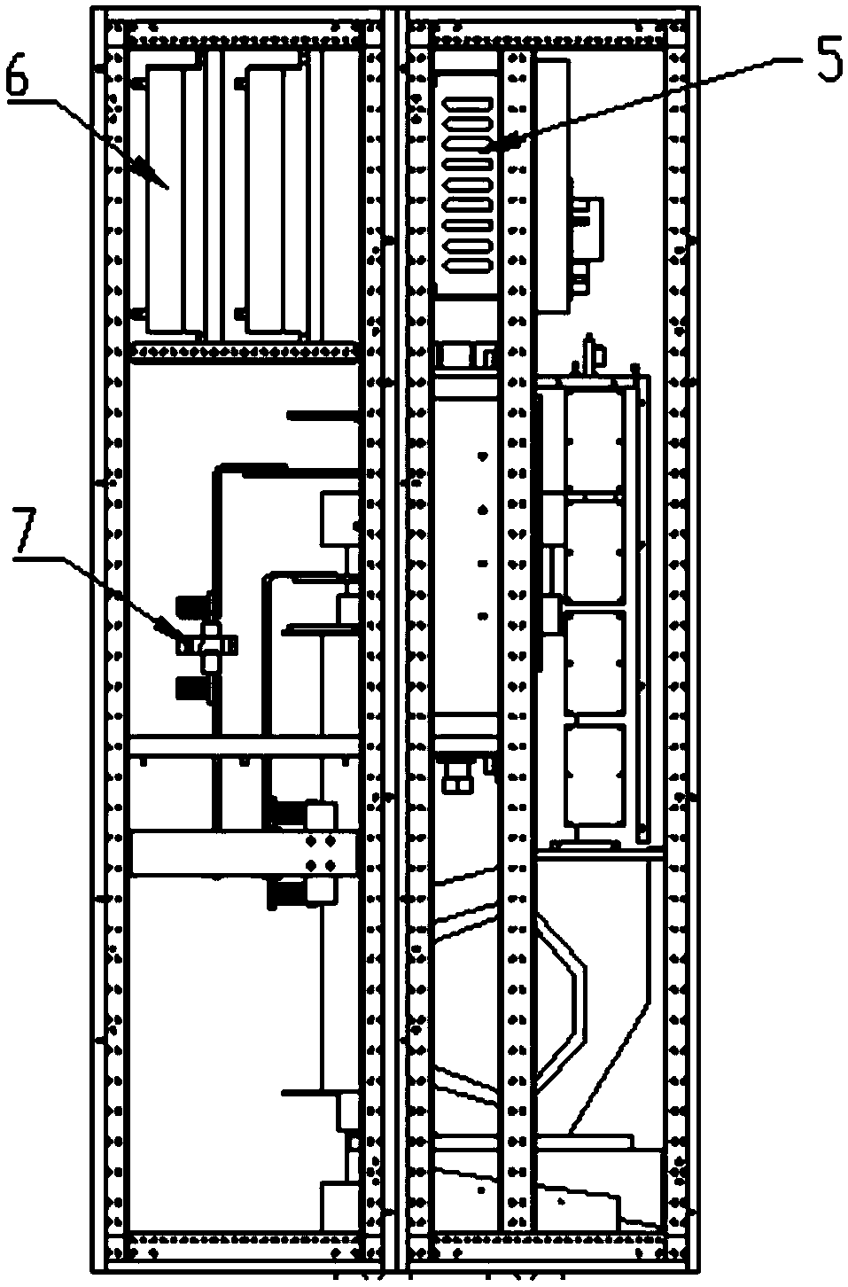 A power cabinet for static frequency conversion starting of a large-capacity synchronous machine