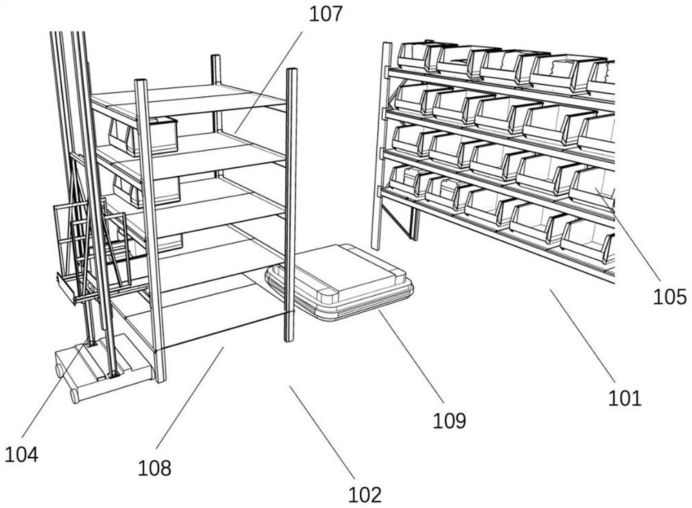 Cargo-to-human robot picking system, method and device