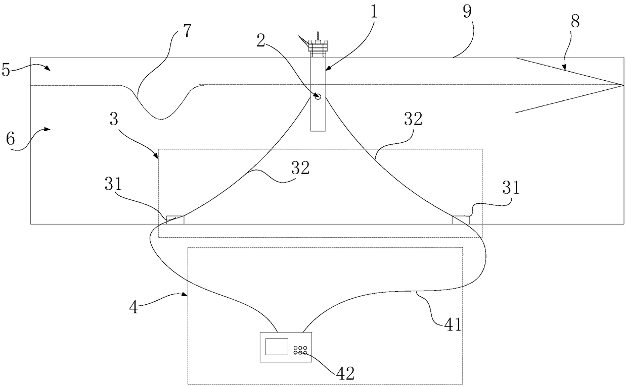 Coupling motion and force measuring simulation experiment system of marine floating structure under action of internal solitary wave