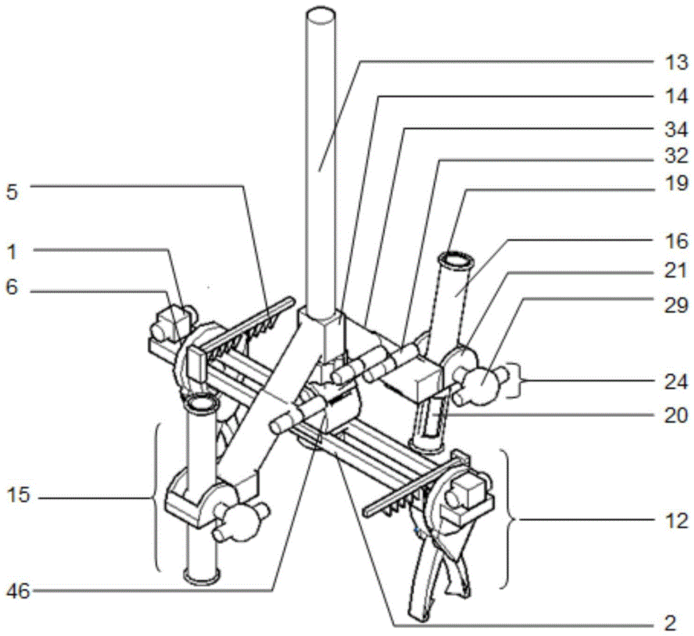 Three-dimensional adjustable combined guiding device for assisting in implanting screws into vertebral pedicle and using method