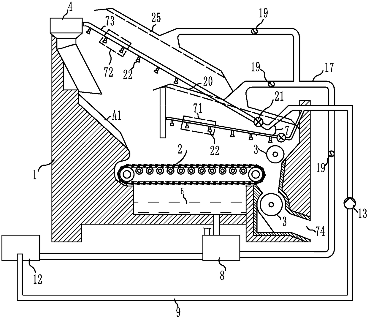 Ore crushing dedusting system