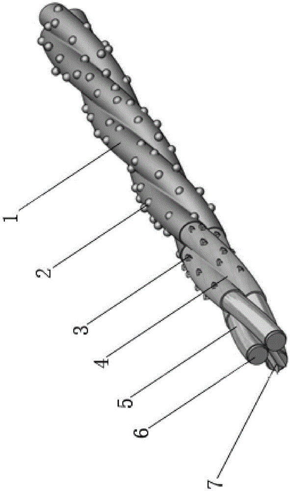 Novel composite metal fixed abrasive diamond rope and production process thereof