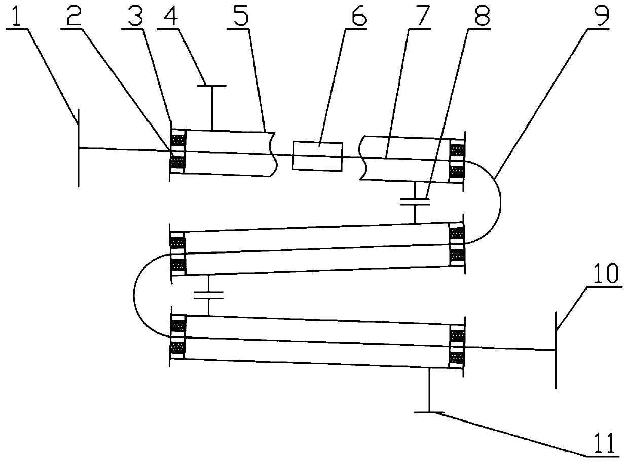 Double-pipe heat exchanger used for small molten-salt heat-storage system