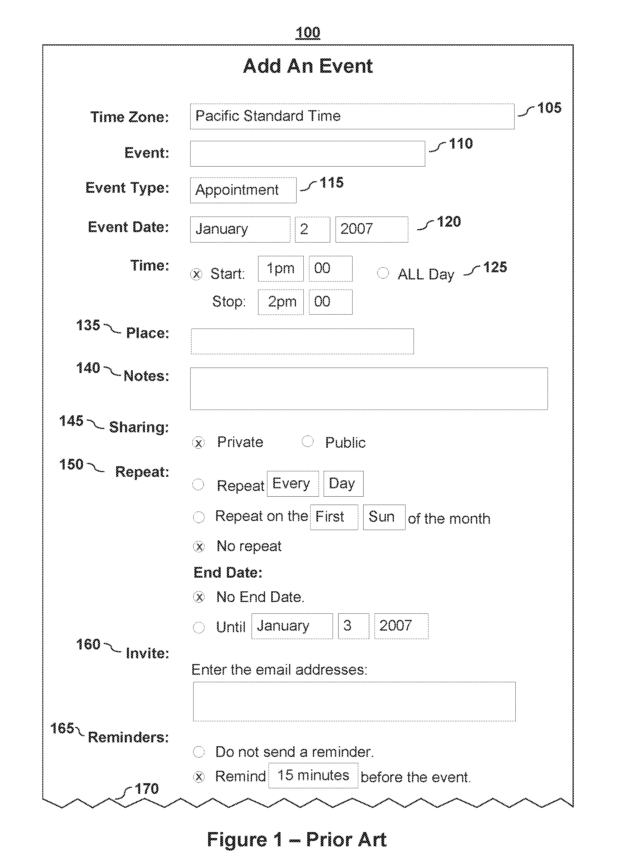 Simplified calendar event creation