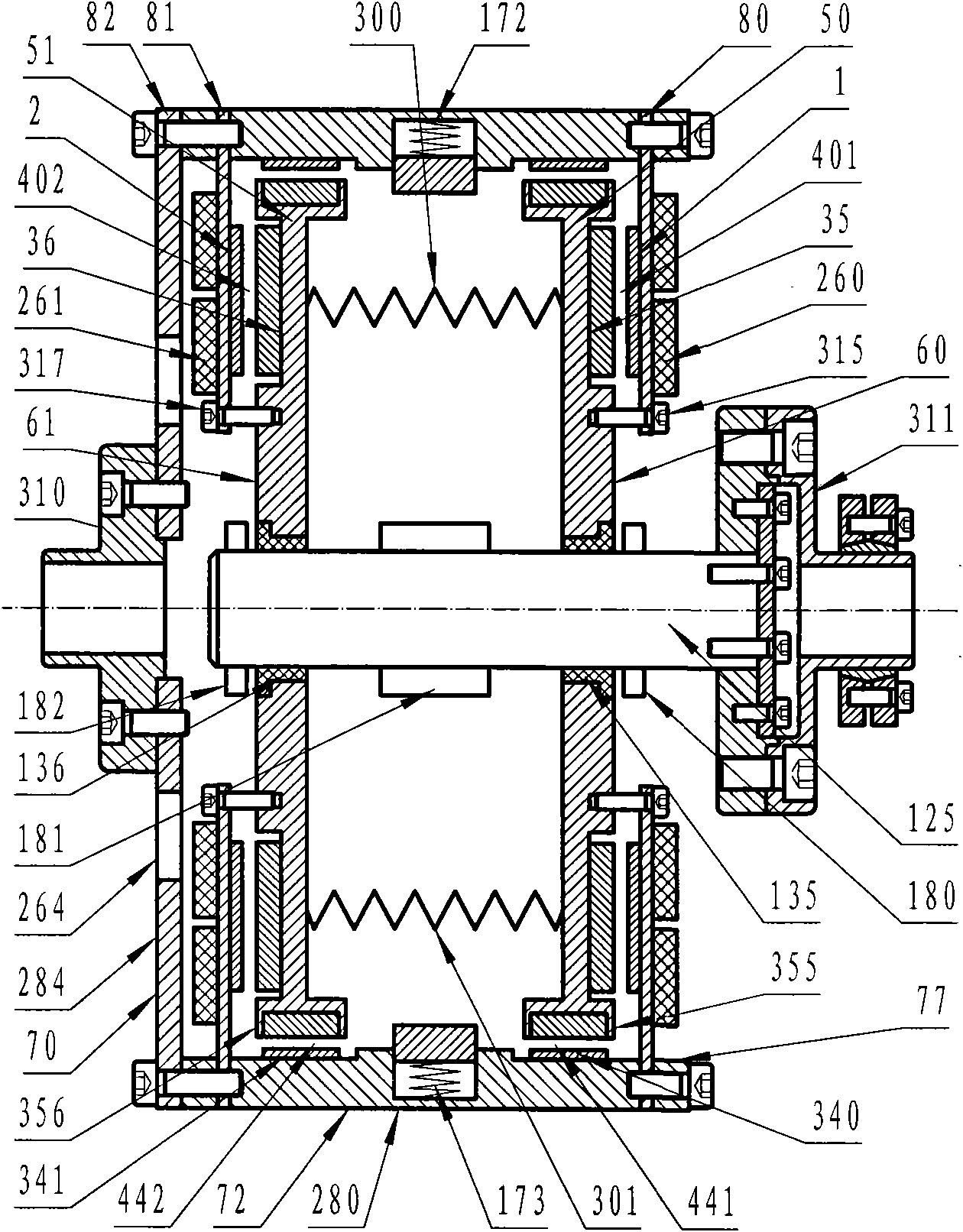 Barrel permanent magnet coupling capable of adjusting coupling space and area of air gap magnetic field