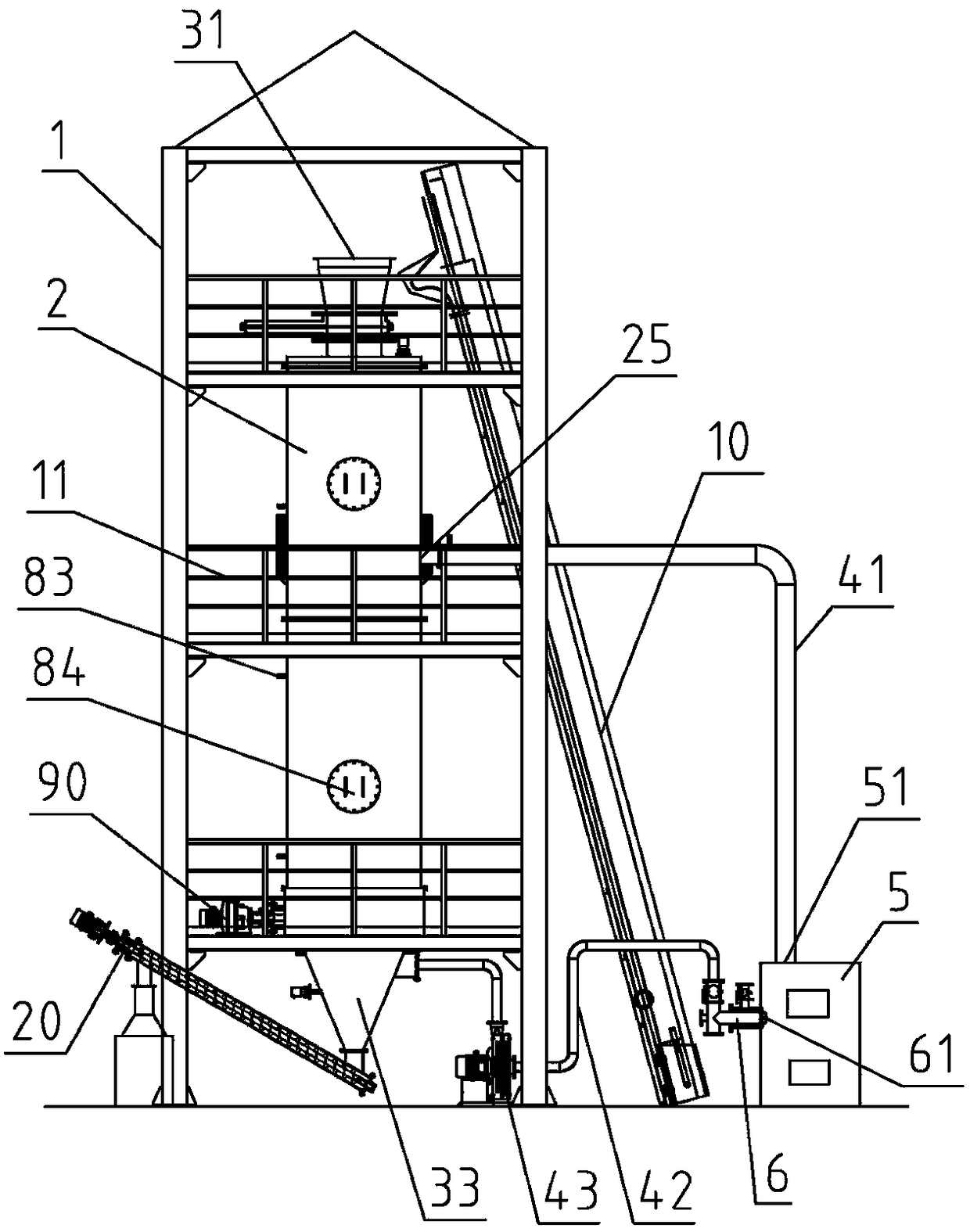 Continuous biomass charcoal gas cogeneration device