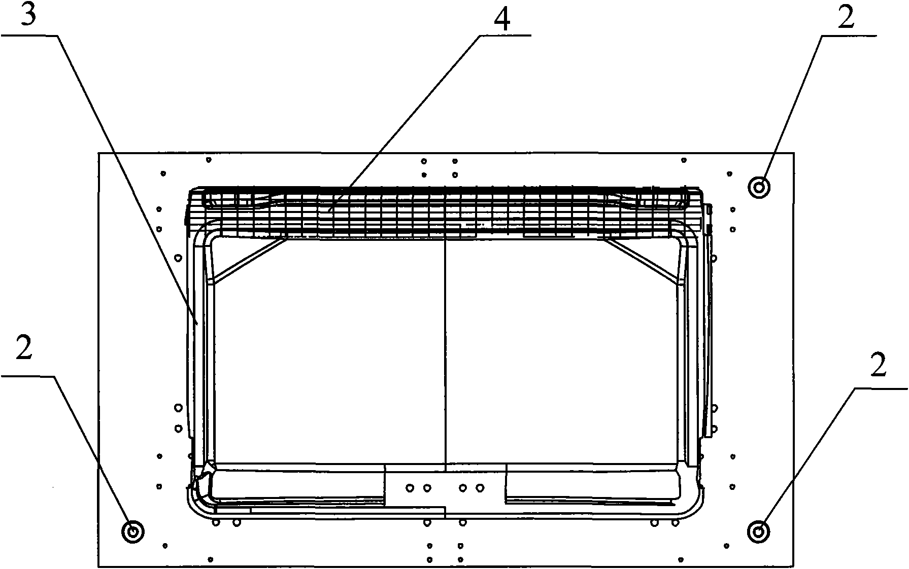 Test method for molding surface deflection of car sun-roof visor