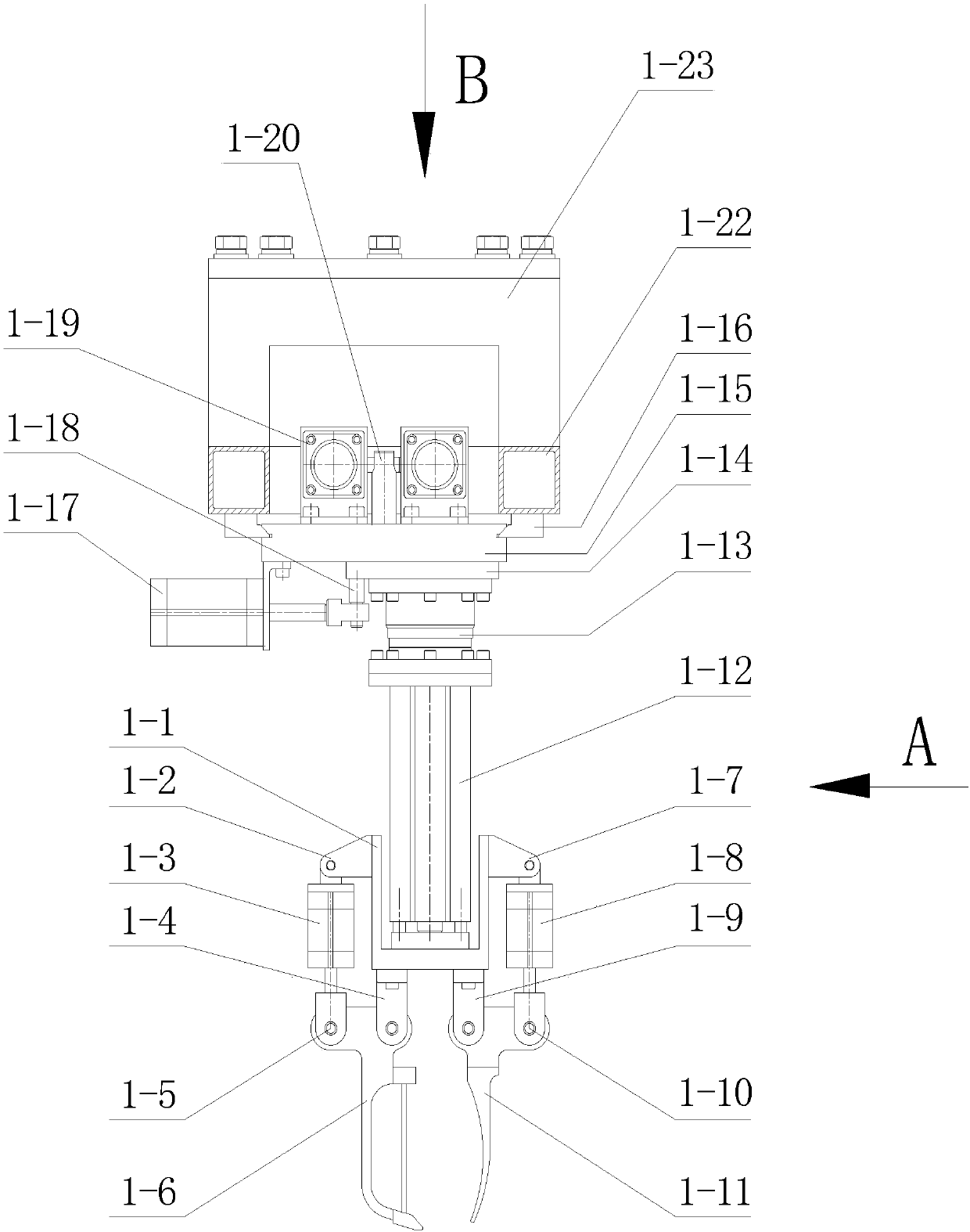 Mechanical arm grasping device and method for fruit automatic packaging device