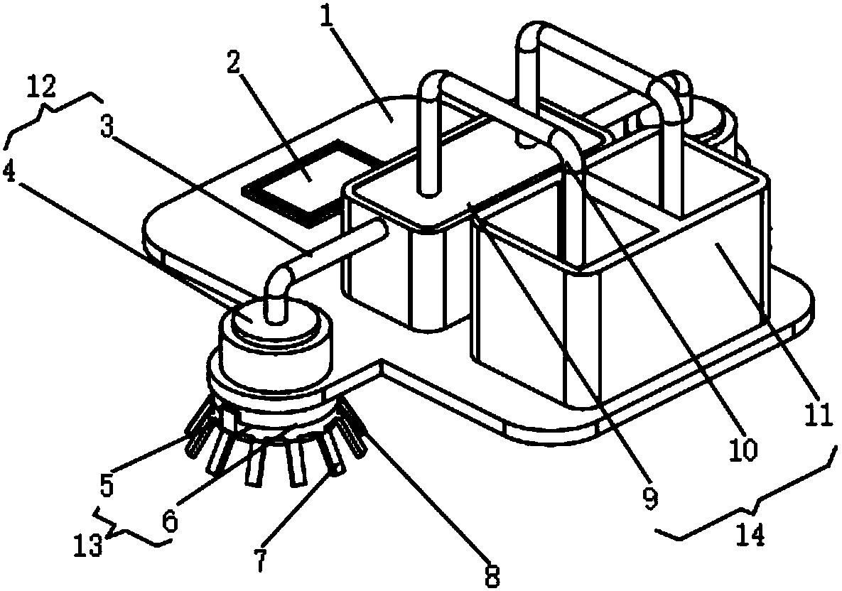 Double-notch garbage collection device of street sweeper