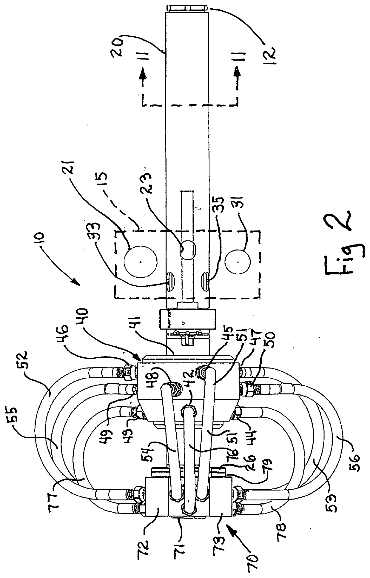 Radially acting aftercooler for horizontal continuous casting