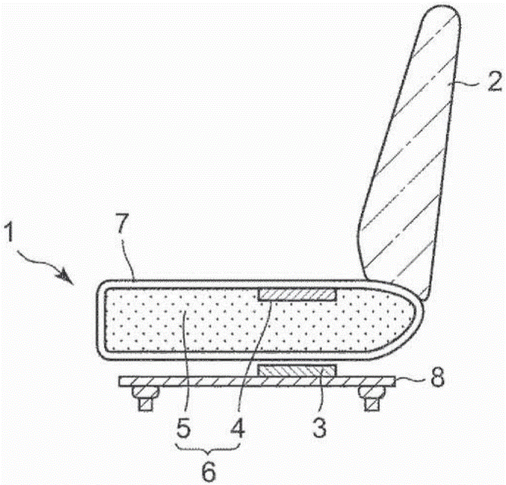 Cushion pad deformation detection system and production method therefor