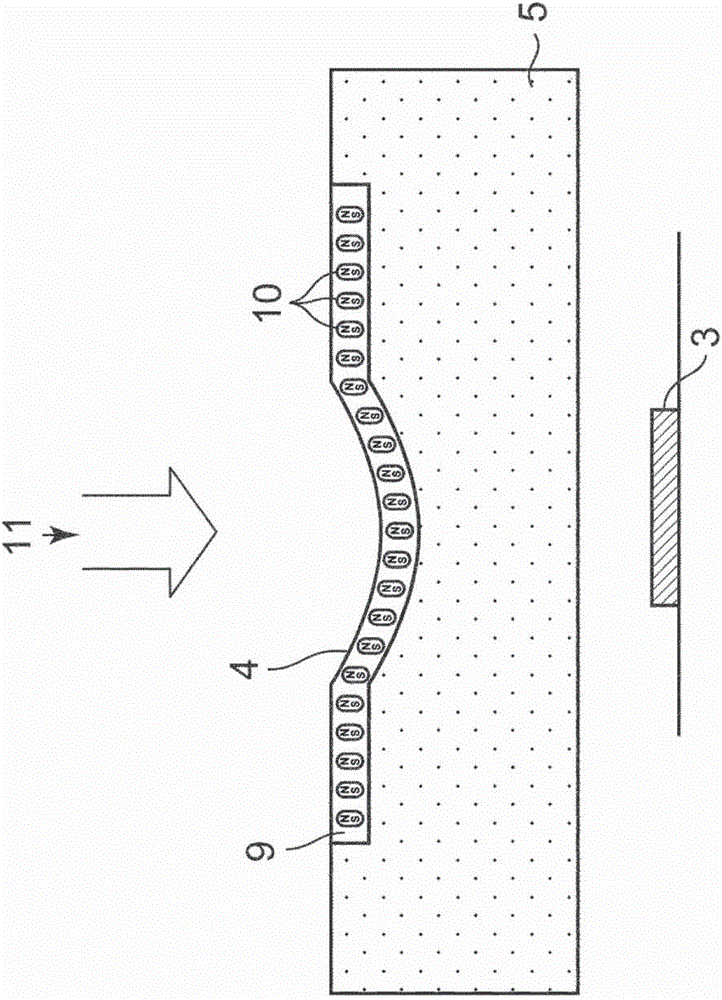 Cushion pad deformation detection system and production method therefor