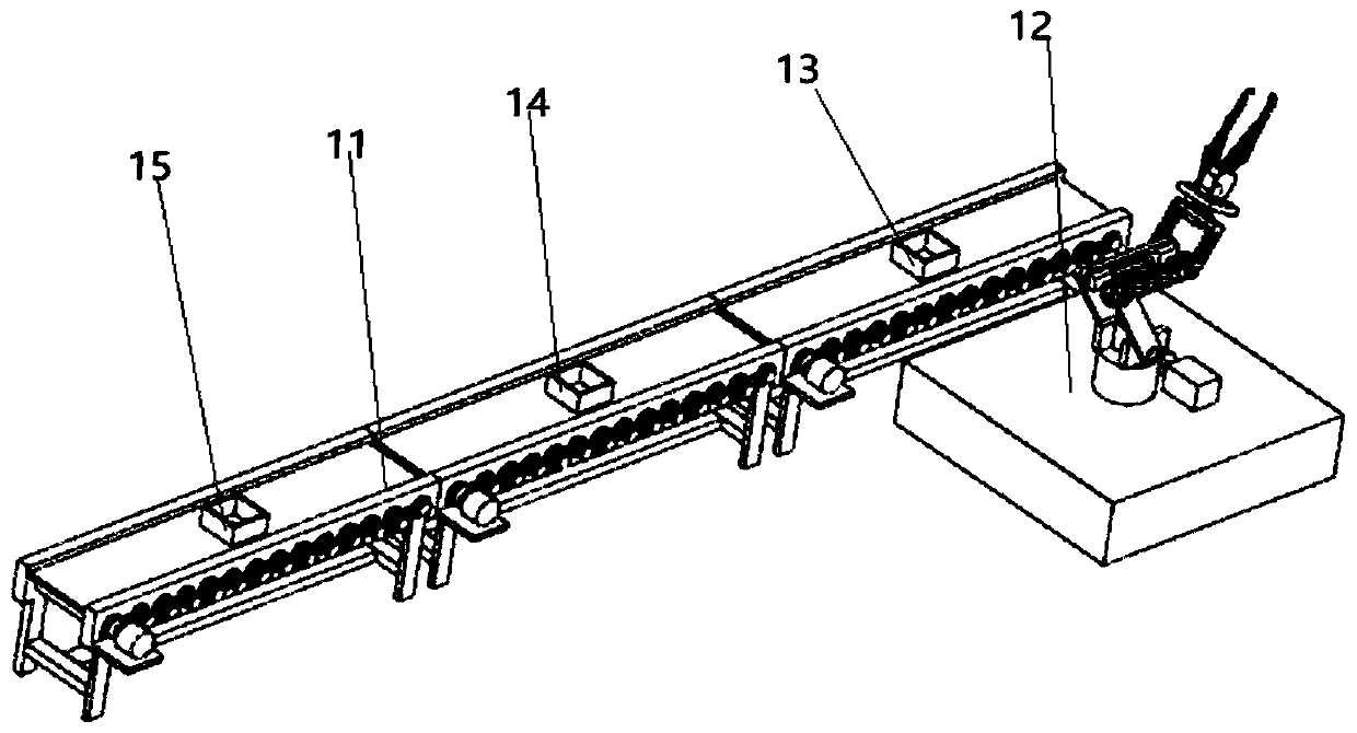 Automatic complicated-shaped three-section type sand box mold forming device