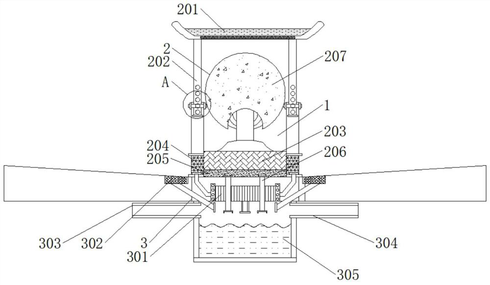 Ecological retention gap applied to municipal engineering and mounting method