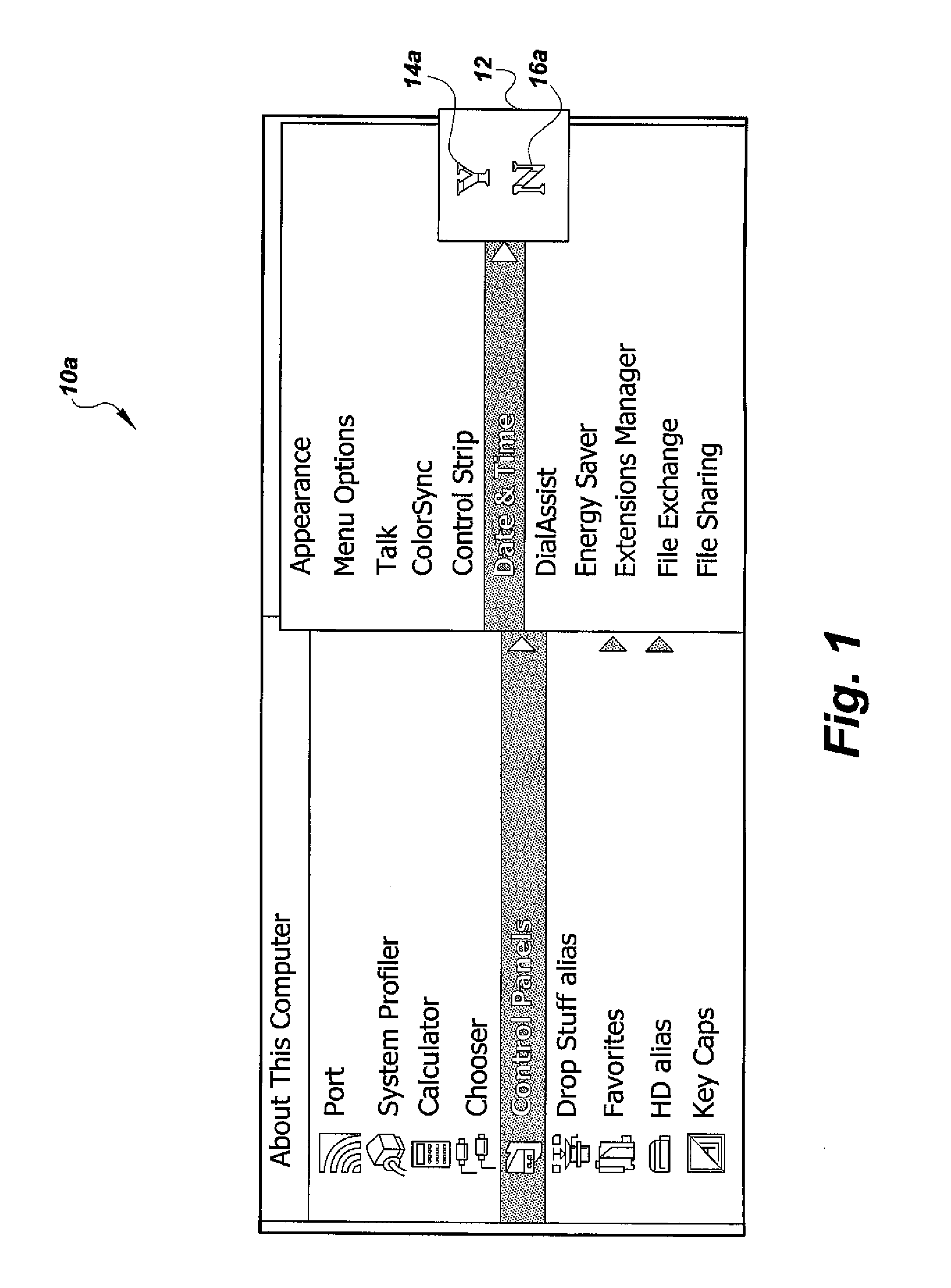 Cliclkess graphical user interface for displaying and selecting a pop-up menu