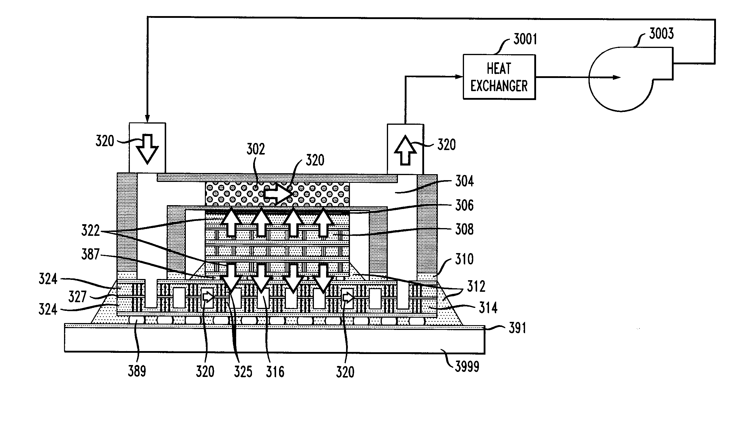 Double-face heat removal of vertically integrated chip-stacks utilizing combined symmetric silicon carrier fluid cavity and micro-channel cold plate