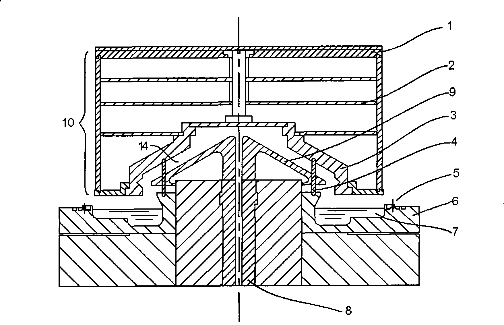 Apparatus for producing zonal polycrystalline silicon by edge limited silicon film growth method