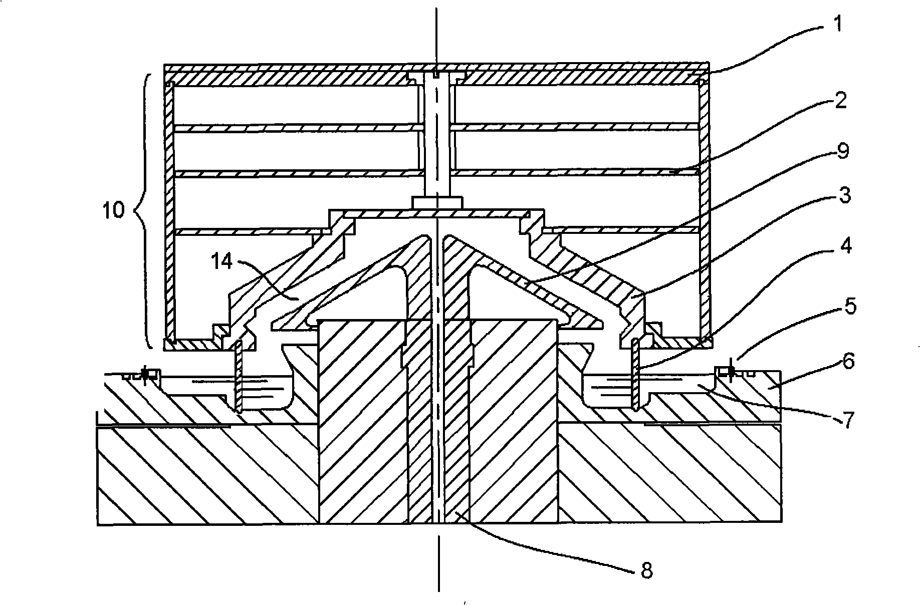 Apparatus for producing zonal polycrystalline silicon by edge limited silicon film growth method