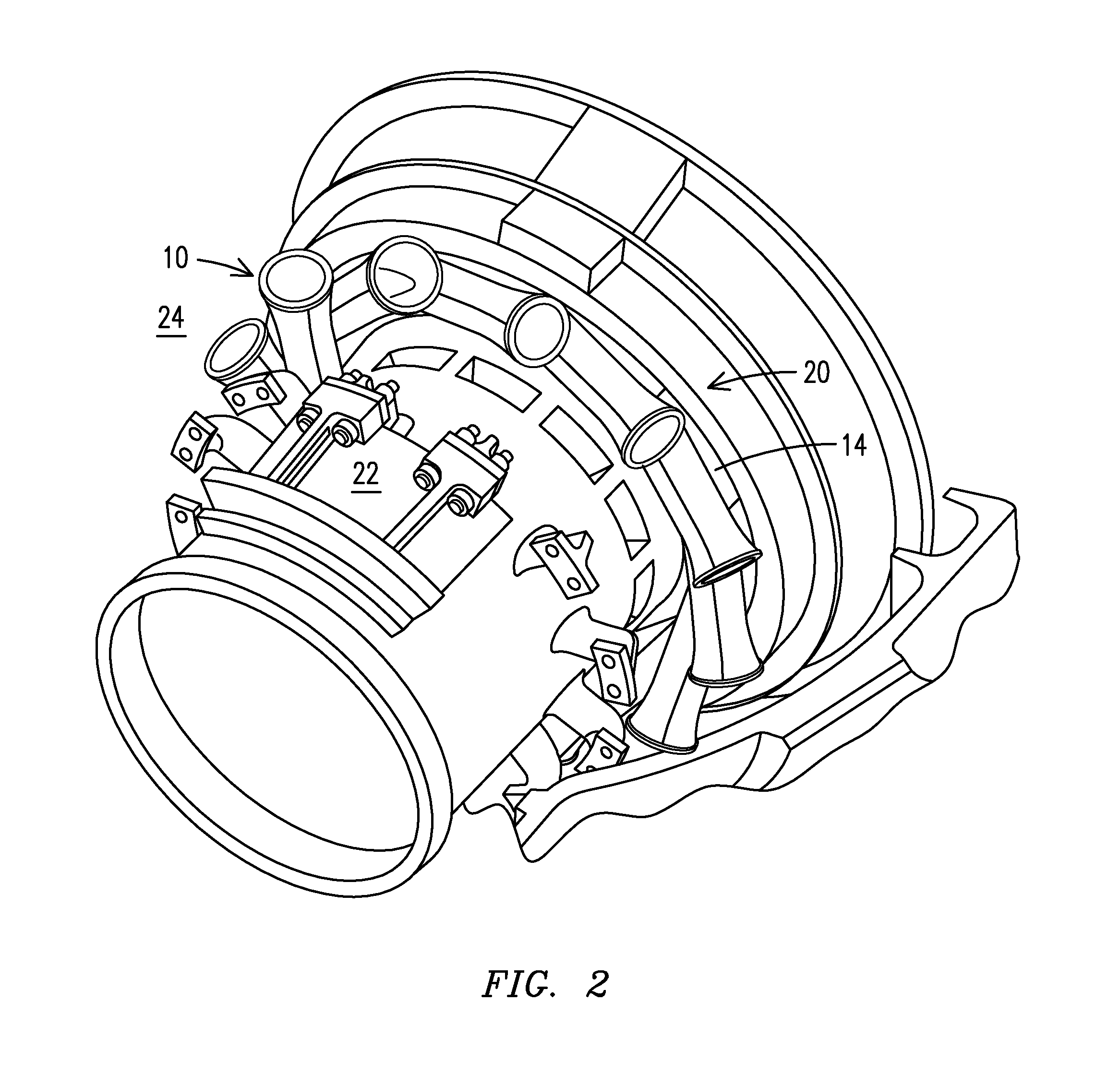 Gas turbine engine ducting arrangement having discrete insert