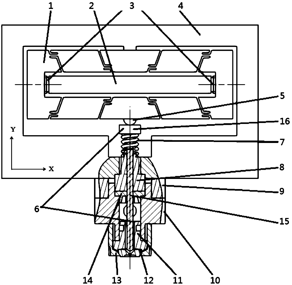 Piezoelectric injection valve with symmetrical structure layout