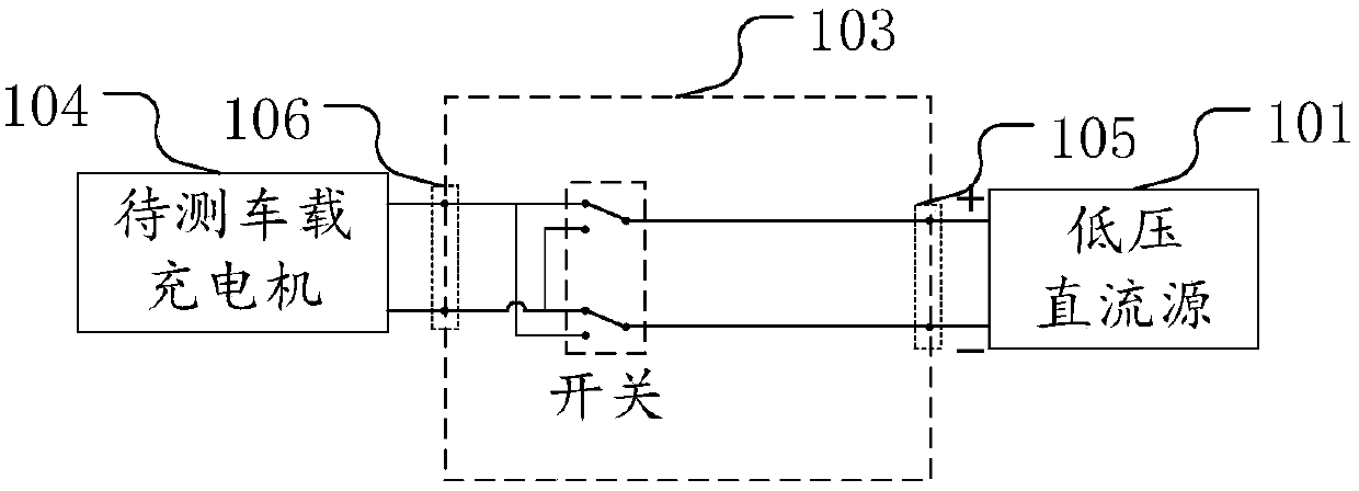 System for testing low-voltage power supply of on-board charger