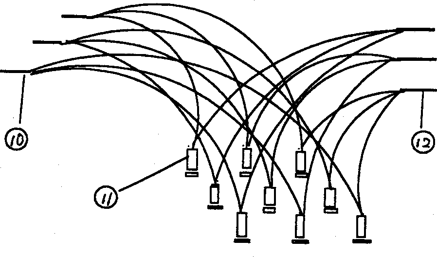 Cross-coupling connector of multi-wavelength encoded optical switch and interval ring optical fibre