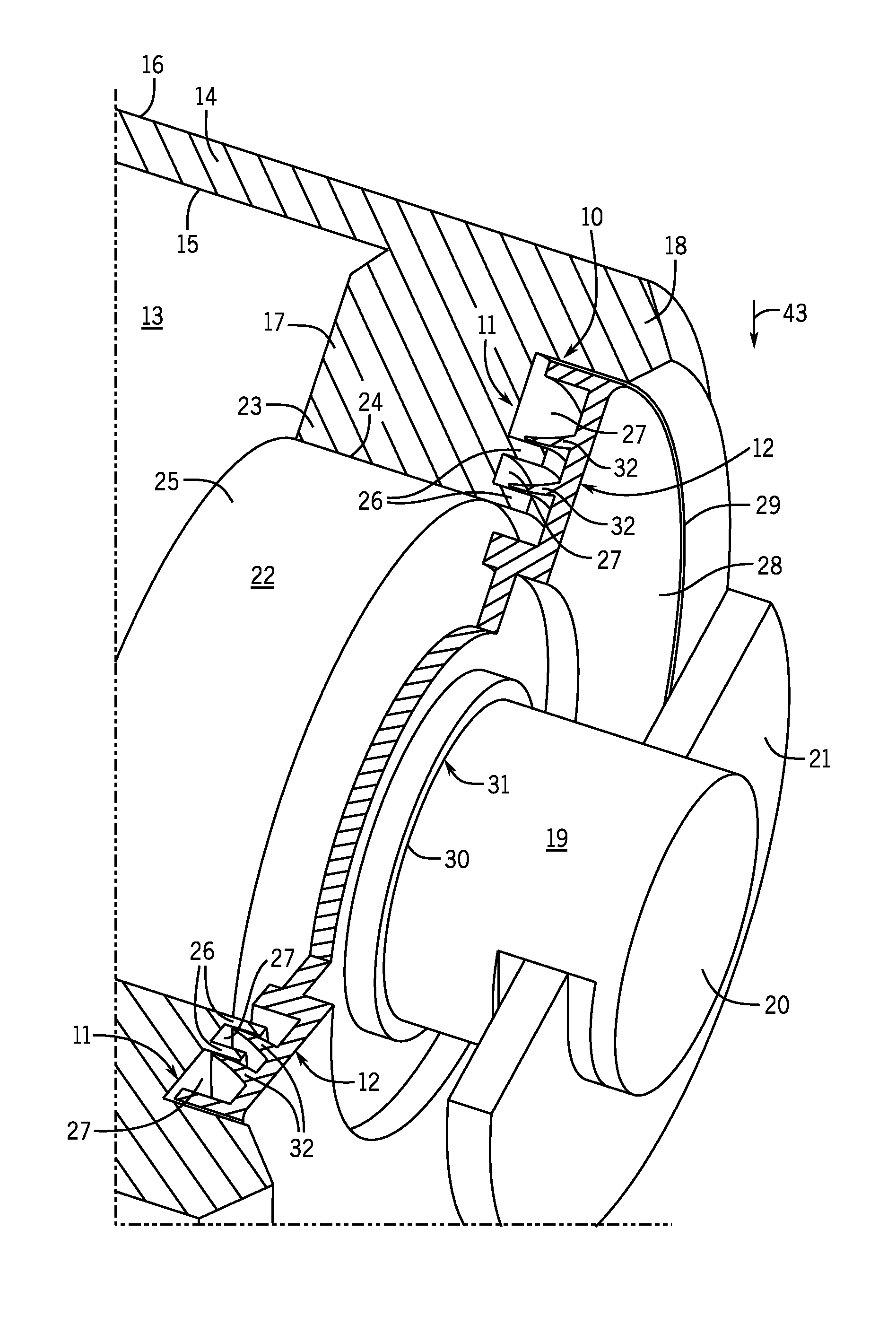 Unidirectional labyrinth seal