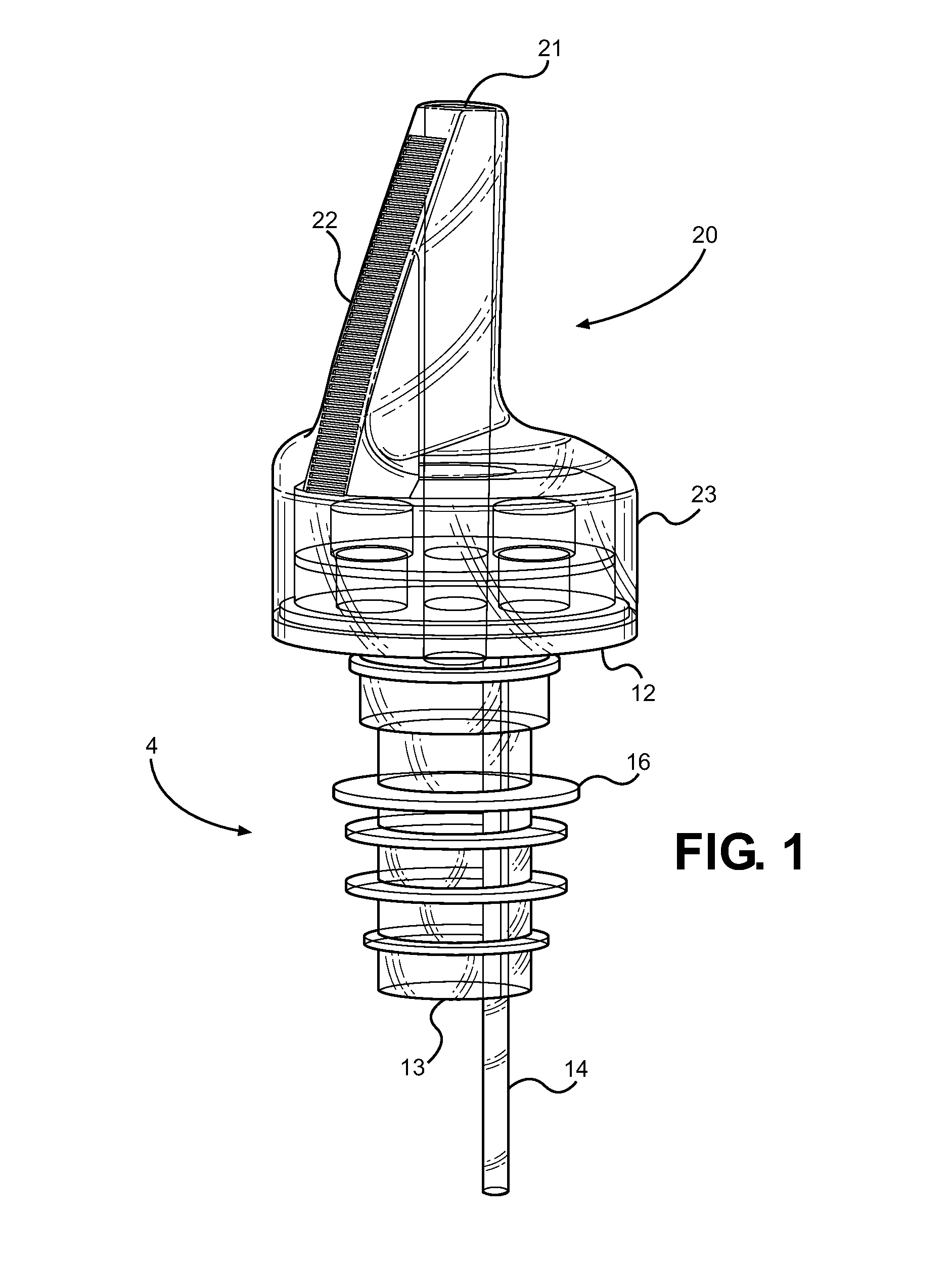 Liquid Vessel Pourer with Timed Illuminator for Measuring Purposes