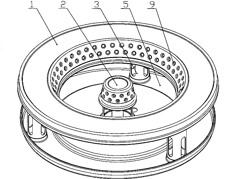 Inner flame energy-concentrating riser pipe type gas burner