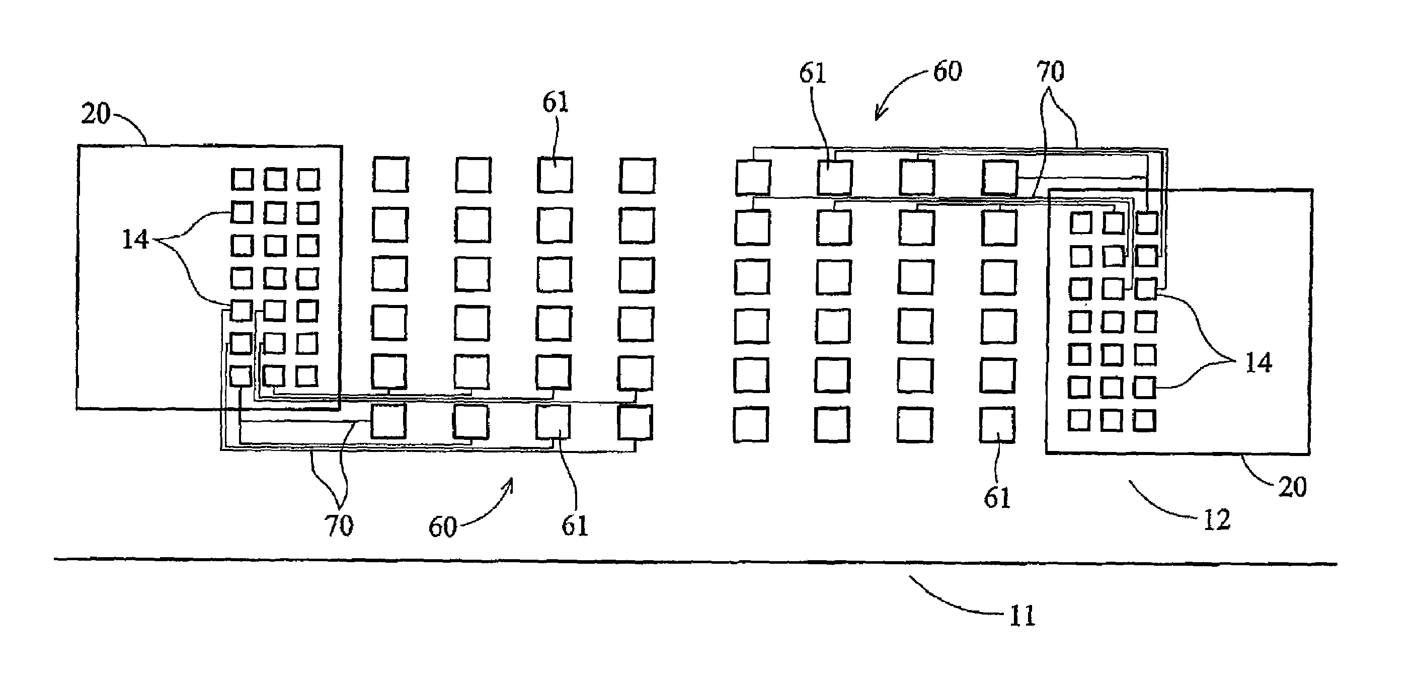 Test pad array for contact resistance measuring of ACF bonds on a liquid crystal display panel